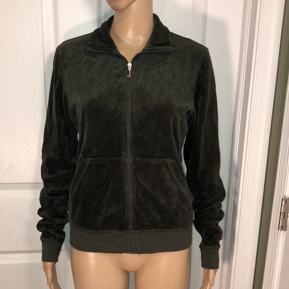 Juicy Couture Green Velour Jacket XL - Picture 3 of 7